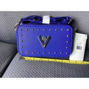 VIANEL Crossbody Bag‎ Studded Camera Bag Navy Blue Adjustable Strap
